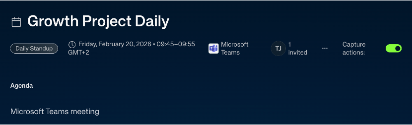 Meeting detail — live capture view