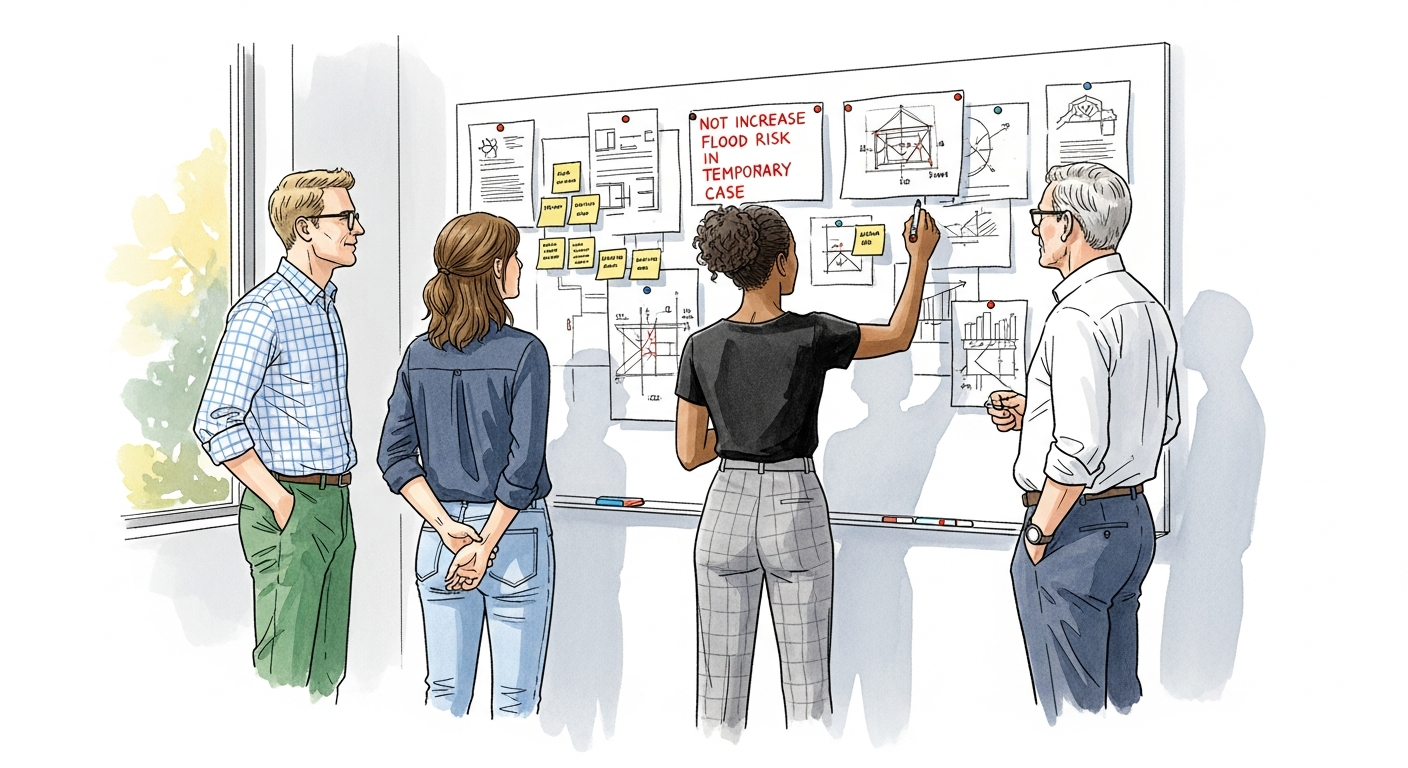 Strategy workshop — team collaborating at a whiteboard