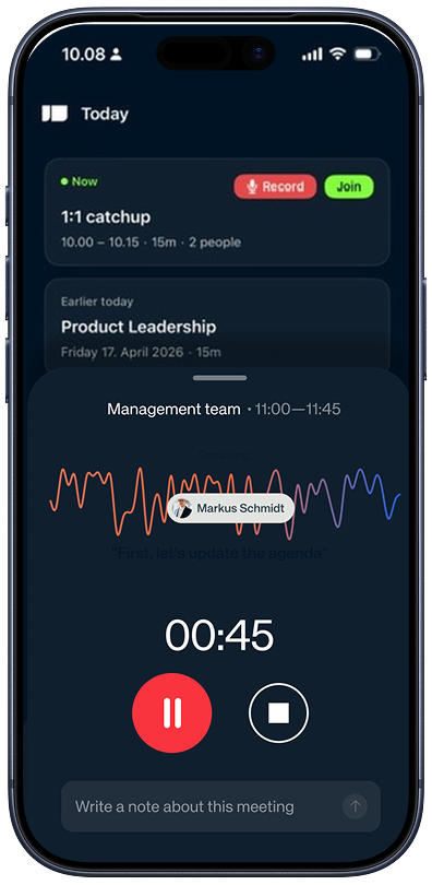 In Parallel iOS app capturing a meeting